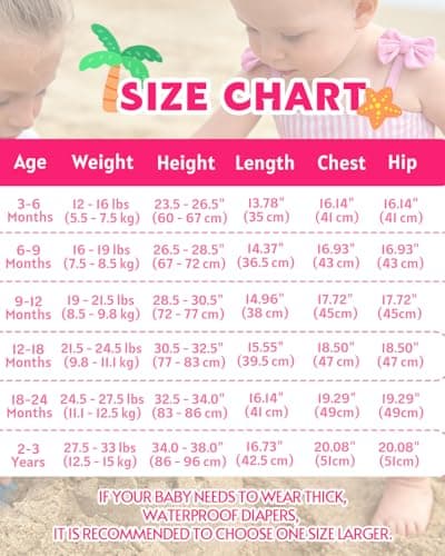 DivingBirds Baby Girl Swimsuit with Sun Hat & Headband Set, Infant Bathing Suit Summer Beach Gift 6-9 Months — view 6