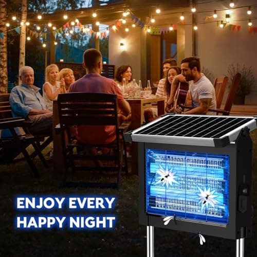 Solar Bug Zapper Outdoor, PhatroyYee Mosquito Zapper 4500V, Waterproof Portable Fly Zapper, Rechargeable Electric Mosquito Killer, Cordless Fly Insect Mosquitos Trap for Patio Yard Home Garden Camping — view 5