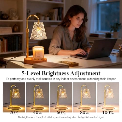 SyncGlow Candle Warmer Lamp with Timer, Birthday Gifts for Women Mom, House Warming Gifts New Home, Wax Melt Warmer for Scented Jar, Home Decor - Black — view 3