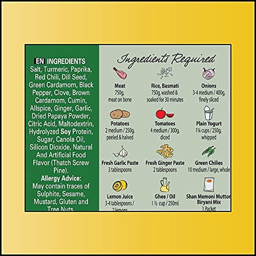 Shan Memoni Mutton Biryani Recipe and Seasoning Mix 2.11 oz (60g) - Spice Powder for Gujrati Style Pilaf - Suitable for Vegetarians - Airtight Bag in a Box (Pack of 3) — view 2