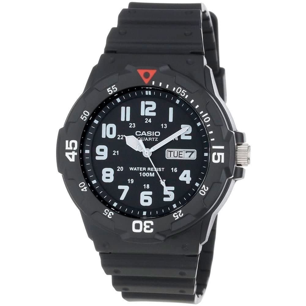 Casio Men's Quartz Day-Date Indicator Black Resin Dive Watch (Model: MRW200H-1BV)
