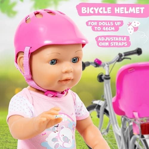 Bayer - Dolls Bicycle Seat and Helmet Pink - for Dolls up to 46 cm - Dolls Bike Seat, Carrier for Dolls - Age 3 Years + - 67300AB — view 3