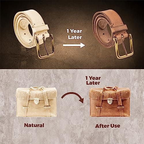 ELW Leather Strap, 11-12 Oz, 1.5 inch Wide x 50", Cowhide Veg Tan Leather Belt Blank, Leather Strips, Tooling Leather, Tan Straps for Crafts, Belt Making & Crafting Blank Hide — view 7
