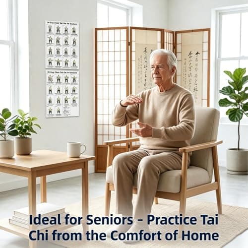 Tai Chi Chair Workout Chart, Chair Tai Chi for Seniors Wall Chart – 30-Day Seated Tai Chi Routine, Seated Exercise Poster for Beginners, Home Gym Decor, Unframed 2-Pack (10x8 Inch) — view 3