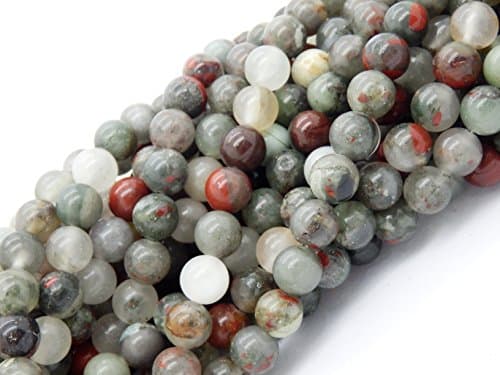 Gemstone Beads for Jewelry Making, Sold per Bag 5 Strands Inside, African Blood Jasper 6mm — view 2