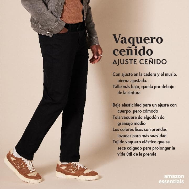 Amazon Essentials Hombre Vaqueros Ajustados - Colores interrumpidos
