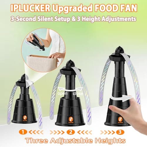 Fly Fans for Outdoor Table, 4 Pack Height Adjustable Food Fan with Reflective Blades, Table Fly Repellent Fan for Patio, BBQ, Picnic, Camping & Indoor Use — view 5