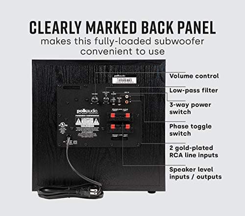 Polk Audio PSW10 10" Powered Subwoofer Home Audio – Power Port Tech, Up to 100 Watts, Big Bass in Compact Design, Easy Setup with Home Theater, Timbre-Matched with Monitor & T-Series Polk Speakers — view 4