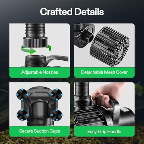 VIVOSUN 1600 GPH Submersible Water Pump, 100W Pond Pump, Ultra Quiet Aquarium Pump with 14FT. Lift Height for Pond, Waterfall, Fish Tank, Statuary, Hydroponic — view 4