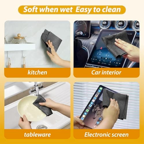 DyPinYise Thickened Magic Cleaning Cloth, 6Pcs Microfiber Cloth Reusable,Lint Free Cloth for Glass,Window, Mirror, Cars — view 4