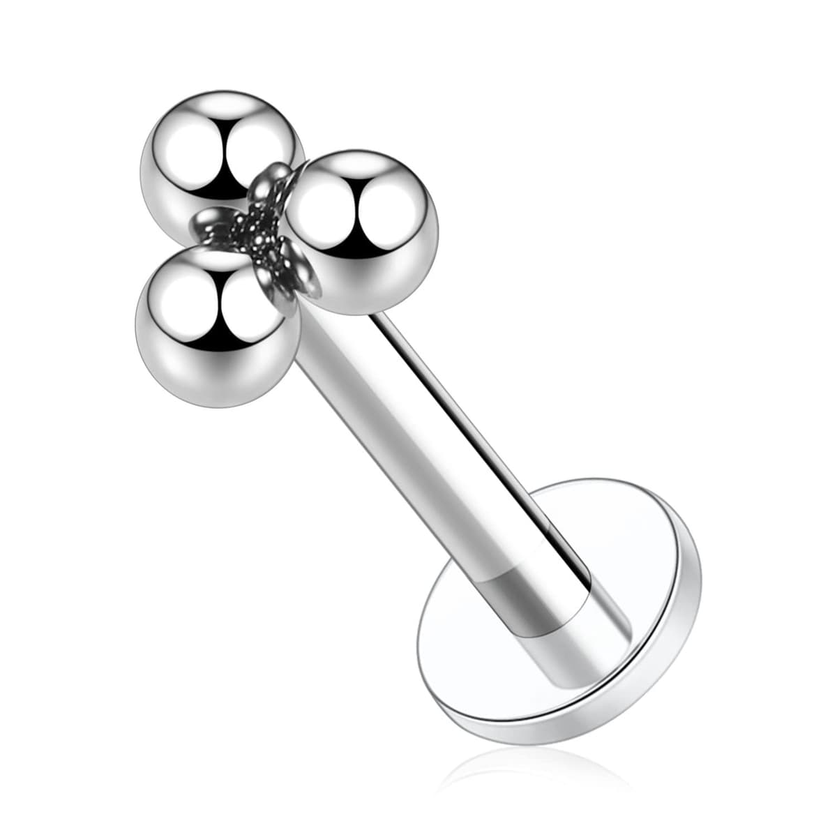 hengkaixuan 16G Titanium Labret Studs - Internally Threaded Flatback - Unisex - Silver - Piercing Jewellery — view 21