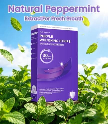 Purple Teeth Whitening Strips, No Hydrogen Peroxide (32 Strips) — view 5