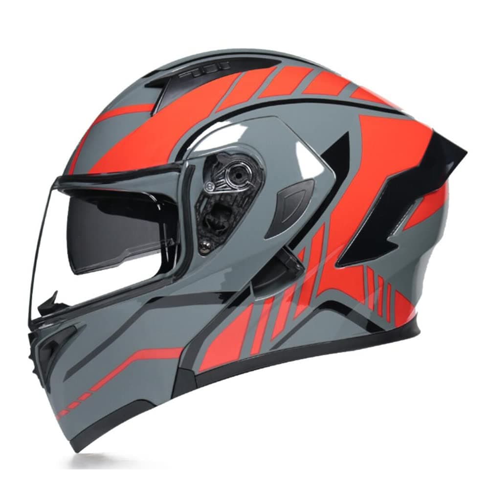 Full Face Flip Up Motorcycle Modular Helmet Integrated Motorbike Dual Visor for Adults Men Women Moped Street Racing DOT Approved — view 12