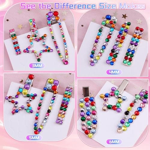 7900Pcs 5mm Resin Rhinestones for Bedazzling, Pink Red Black Flatback Gems for Crafting, Bedazzler Kit with Rhinestones Tools & B7000 Jewelry Glue for DIY Clothing Shoes Tumblers Fabric Mugs Bags — view 7