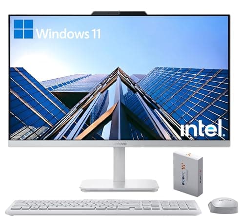 Lenovo 24" FHD All-in-One Desktop Computer for Home & Office, Intel Processor, 16GB RAM, 500GB External + 128GB PCIe, HDMI, Bluetooth 5.2, Business AIO, Vent-Hear, Wireless Keyboard & Mouse, Win 11