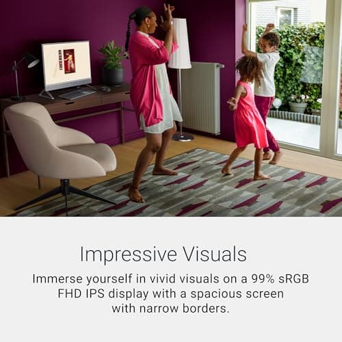 Dell 24 All-in-One Desktop ec24250-23.8-inch FHD Touch Display, Intel Core 5 Processor 120U, Intel Graphics, 16GB DDR5 RAM, 512GB SSD, Windows 11 Home, Onsite Service+6 Months Retail Migrate - White
