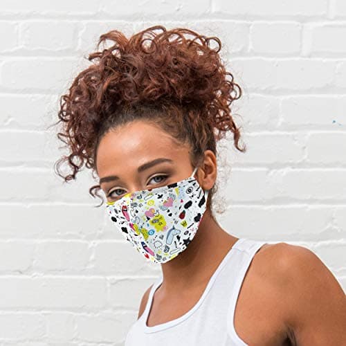 Weddingstar 3 Pack Adult 3-Ply Washable Cloth Face Mask Reusable and Adjustable with Filter Pocket - Retro — view 2
