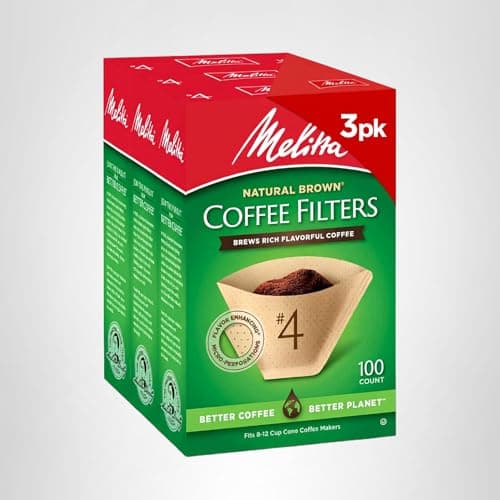 Melitta #4 Unbleached Coffee Filters, Premium, Natural Brown, Flavor Enhancing Coffee Filters for 8-12 Cup Coffee Makers, Kosher Certified, Compostable, 100 Count (Pack of 3) — view 14