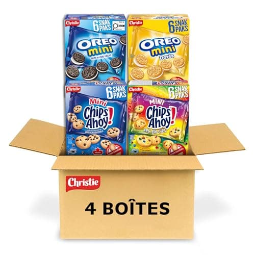 Mini OREO and CHIPS AHOY!, 24 Snack Packs (individually wrapped), School Snacks, Chocolate Chip, Sandwich Cookies, Variety Pack, Lunchbox Sweet Treat, 600 g — view 3