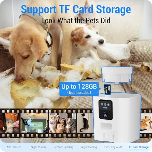 Automatic Cat Feeder with 2K Camera: 5G WiFi Automatic Dog Feeder with Night Vision,Cat Food Dispenser with 7L Large Food Storage Container for Multiple Pet,Detachable for Easy Clean -29 Cup(ACF100W) — view 6