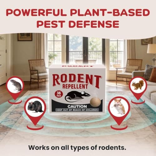 Rodent Repellent 36 Balls, Mouse Repellent Indoor for House, Car & Garage – Safe & Natural Peppermint Oil Moth Balls for Rodents, Rat & Mice Repellent for Home, Office, & Outdoors — view 2