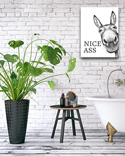 UPWOIGH 12x16 Framed Donkey Bathroom Wall Art — view 2