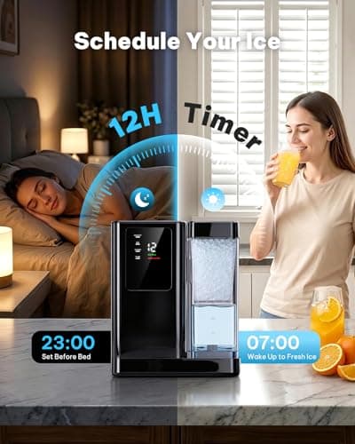 Silonn Nugget Ice Maker Countertop with 3L Detachable Tank – 40 lbs/Day Self-Cleaning & Timer, 40 dB Quiet for Home Bar Party Office, Chewable Nugget Ice Machine for Summer & Cold Drinks — view 5