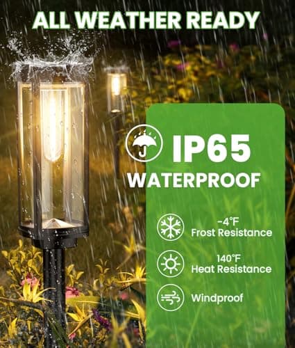 BITPOTT Bright Solar Pathway Lights Outdoor, 8 Pack Solar Powered Garden Lights Waterproof IP65, Auto On/Off Outdoor Light for Lawn Patio Walkway Driveway Decor Landscape Lighting — view 5