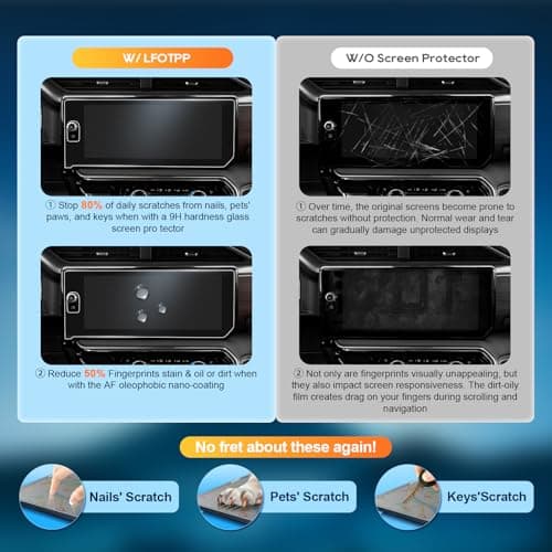 LFOTPP 13.4 Inch AG Tempered Glass Screen Protector for 2022-2025 GMC Sierra 1500, 2500HD, 3500HD (AT4/AT4X/Denali/Denali Ultimate) with Buttons on the Screen, Matte, Anti-Glare, 1 Count — view 3