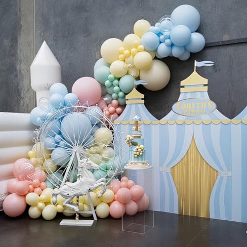 HILAVO Pastel Balloons 12 Inch Macaron Pink Blue Green Purple Yellow Pastel Rainbow Latex Balloon with Colorful Confetti Party Balloons for Easter Birthday Baby Shower Bridal Wedding Party Decoration — view 5