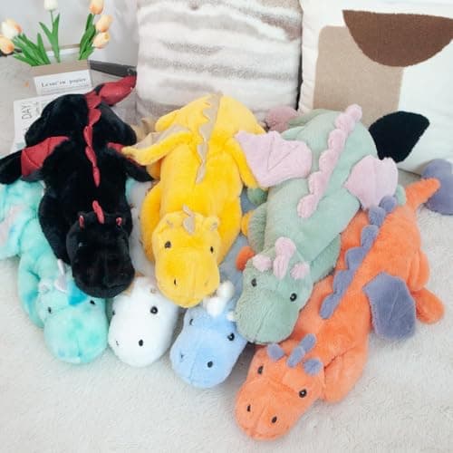 ARELUX Large 36in Cute Dragon Stuffed Animals Plush Toy Soft Black Pterosaur Plushie Giant Fuzzy Dinosaur Pillow Plushies with Wings Cuddly Gifts for Friends Family — view 4
