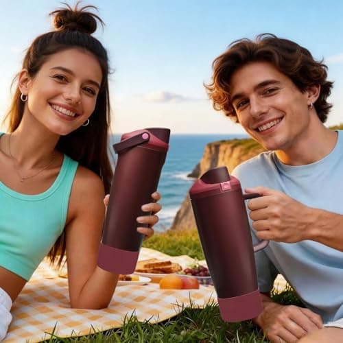Protective Silicone Boots for Owala 30oz & 40oz FreeSip Sway Bottles & Tumblers, Anti-Slip Protective Sleeve, Black Cherry — view 2