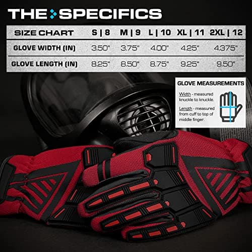 Glove Station - Impulse Guard Tactical Gloves for Men - Touch Screen Gloves Working Gloves Ideal for Sports & Outdoors, Motorcycle and Hunting - Red, Small — view 5