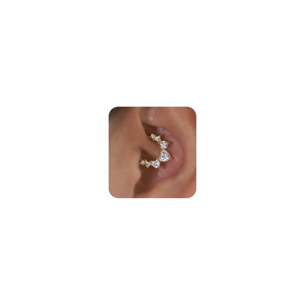 MIYUEFAN Piercing para la nariz para mujer, acero inoxidable, oro y plata, piercing para la nariz, hélix, septum, tragus, conch, piercing labial, nariz, anillos, circonitas, 8 mm/10 mm — view 9