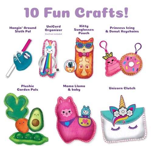 ArtSkills Sewing Kit for Kids 8-12 Beginner Sewing Kit with 10 DIY Projects, Sew & Stitch Learn to Sew Arts and Crafts Kit for Kids Girls and Boys