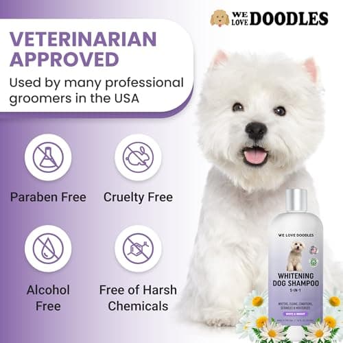 Whitening Dog Shampoo | Made in USA | Brightening Dogs Fur | White & Bright Hair | Removes Stains & Discoloration [We Love Doodles] — view 4