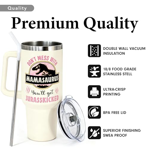 Gifts for Mom from Daughter, Son for Mothers Day, Christmas, Birthday - Birthday Gifts for Moms, Birthday Present for moms, Happy Birthdays Mom - Mother Tumbler 40Oz Stainless Steel Coffee Cup — view 4