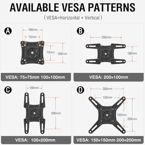 ELIVED Full Motion TV Monitor Wall Mount for Most 14-42 Inch LED LCD Flat Screen TVs & Monitors, Swivel Tilt Extension Rotation TV Mount Bracket Max VESA 200x200mm, up to 44 lbs — view 6