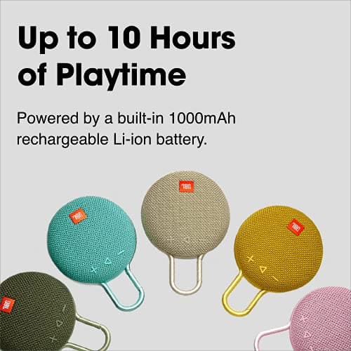 JBL Clip 3, Fiesta Red - Waterproof, Durable & Portable Bluetooth Speaker - Up to 10 Hours of Play - Includes Noise-Cancelling Speakerphone & Wireless Streaming — view 3