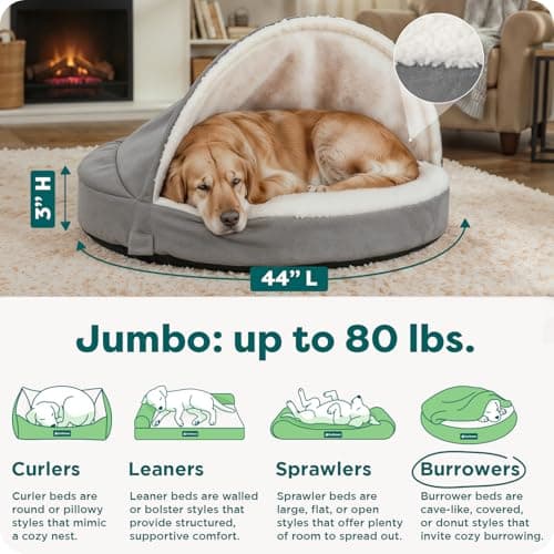Furhaven 44" Round Orthopedic Dog Bed for Large Dogs w/Removable Washable Cover, for Dogs Up to 80 lbs - Sherpa & Suede Snuggery - Gray, 44-inch — view 2