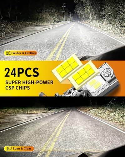 Termitor 2026 9008/H13 Light Bulbs High/Low Beam, 50,000LM 1200% Brightness, 60K+ Hours Lifespan, 6500K Cool White, Real 1:1 Mini Size, 3Min+ Quick In — view 3