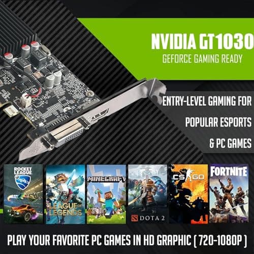 TechMagnet HP G3 Gaming Desktop PC,Intel Core i7 6th Gen,GT 1030 Graphics,16GB RAM,480GB SSD|2TB HDD,RGB Keyboard Mouse,RGB Headphone,Webcam,New Dual MTG 24-inch Monitor Windows 11(Renewed) — view 3