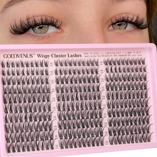 Goddvenus Lash Clusters Wispy Eyelashes Clusters Natural 300pcs Lashes Clusters 10-16mm DIY Cluster Eyelash Extensions C Curl Individual Lashes for DIY Lash Extension