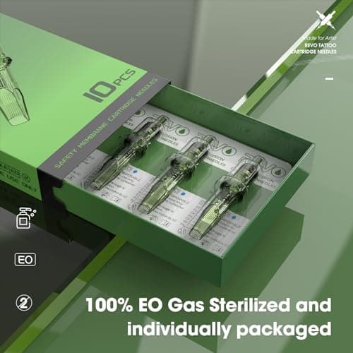 INKin REVO Tattoo Cartridge Needles 15RM Curved Magnum #10 Bugpin 0.30mm Long Taper Disposable Tattoo Needles with Professional Membrane For Tattoo Supply 20Pcs(R1015M1C) — view 3