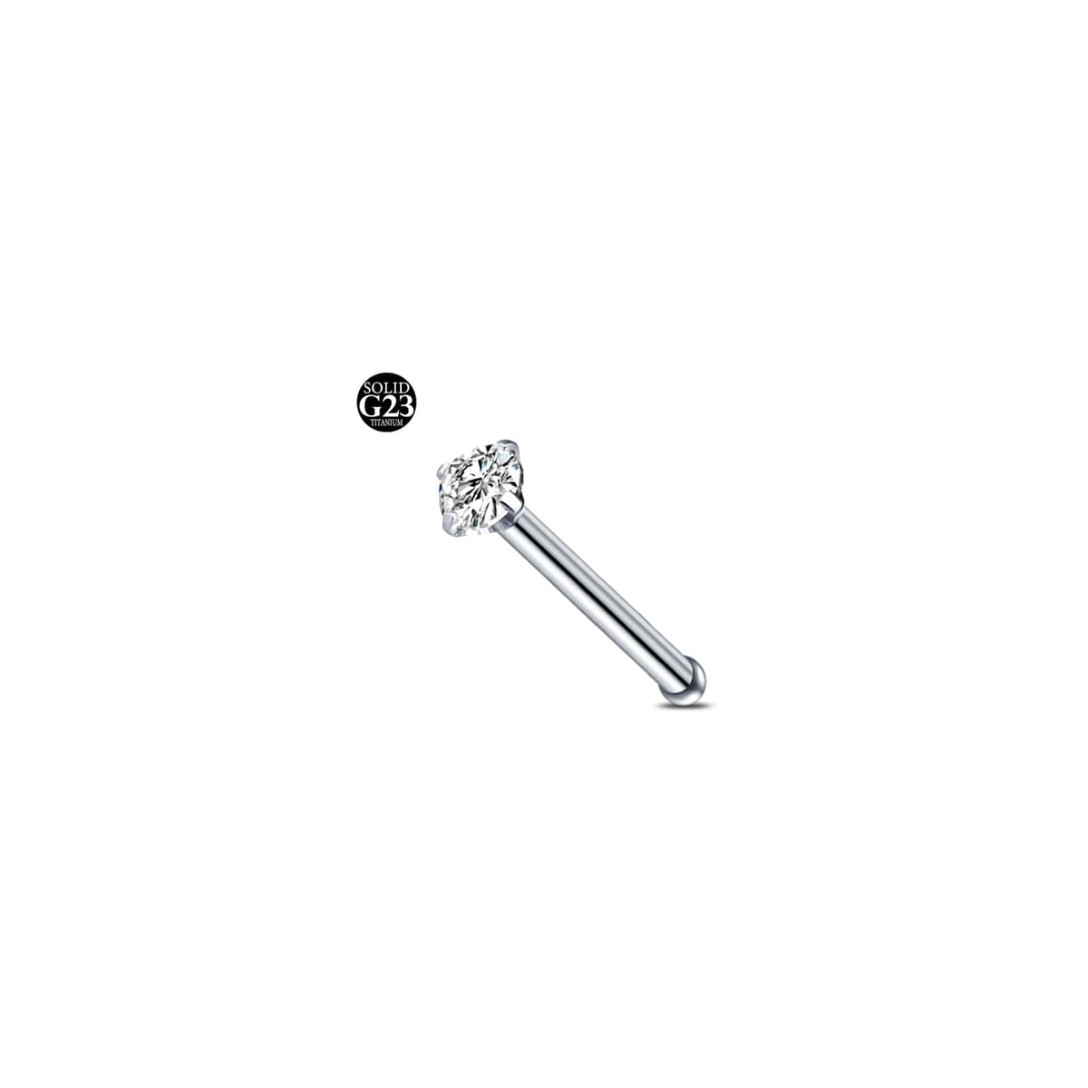AceFun 20G piercing nariz titanio plata 1 forma G23 plata recta Piercing nariz Joyería para Mujeres Hombres plata circonio cúbico diamantes 1.5mm 2mm 2.5mm 3mm