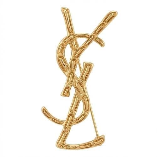 Women's brooches and pins, including vintage-style gold brooches with twisted designs, as well as elegant scarf and shawl-collar brooches—accessories that add a touch of style to dresses, coats, and jackets