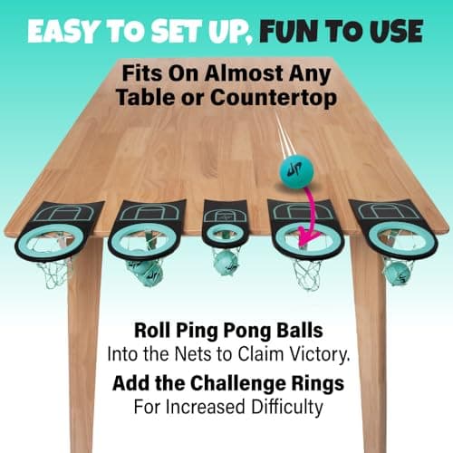 Dude Perfect Sticky Tic Tac Toe & Tabletop Roll Set | Indoor & Outdoor Games, Perfect Fun for Family Game Night & Parties, Birthday for Children, Kids & Adults | Ages 4+ & 6+ (Single) — view 2