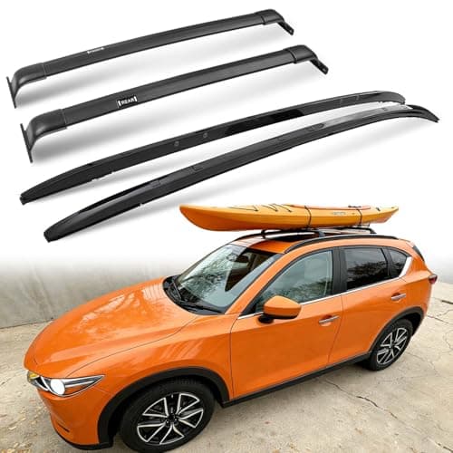 220LBS Roof Rails Racks for Mazda CX-5 CX5 2017-2025, Deepace All Aluminum Set of 4 with 2 Side Rails and 2 Cross Bars, All Black Cargo Accessories