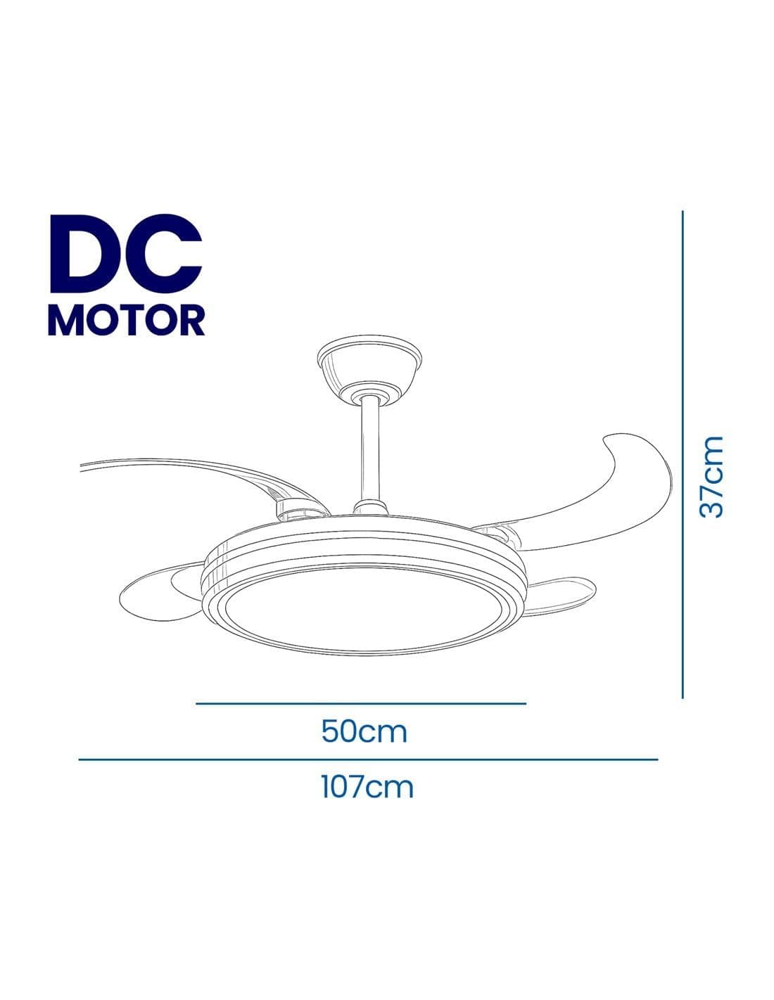 Jardin202 - Ventilador de Techo con Aspas Retráctiles, Motor DC, Temporizador, WiFi Alexa/Google Home y Luz LED Regulable, Mando a Distancia | 50 cm (Tarifa Wifi Blanco) — view 5