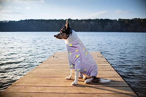 ROZKITCH Dog Fleece Coat, Pet Windproof Warm Cold Weather Jacket Vest with Luminous Zipper, Jumpsuit Apparel Outfit Clothes for Small Medium Large Dog Geometry L — view 6